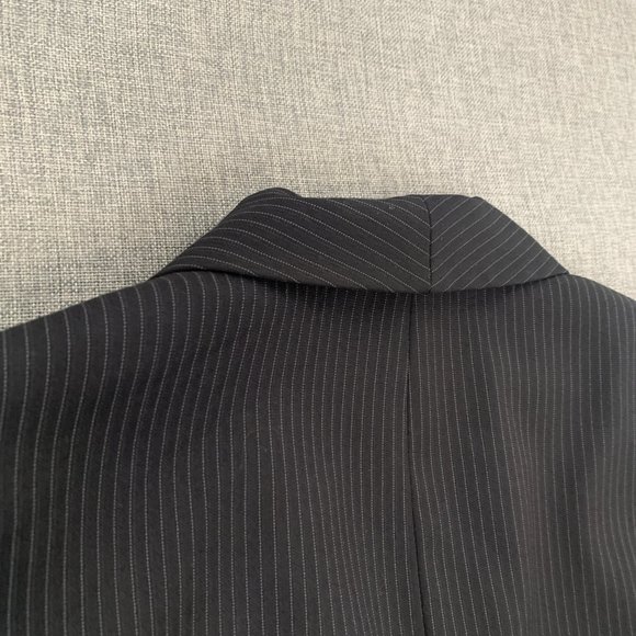 Nine West Womens Black Blazer Long Sleeve One Button Closure Shawl Label Gray St - Picture 11 of 14